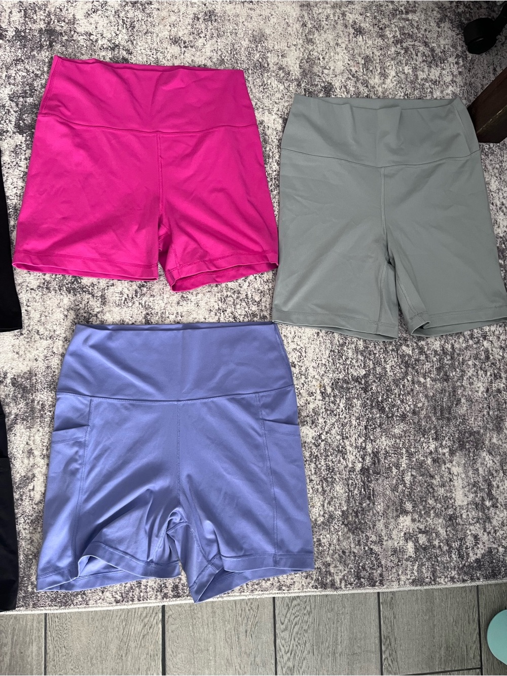High-Waist Women’s Active Shorts - Pink, Gray, Lavender, Black — Total of Seven